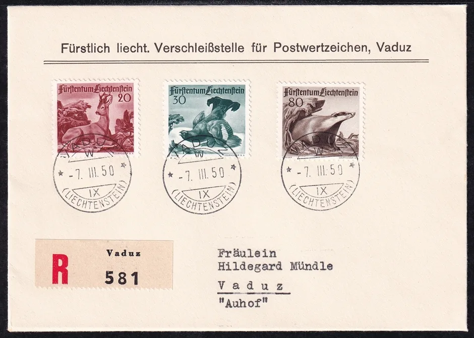 Liechtenstein, Freimarken, FDC, Nr.285-287