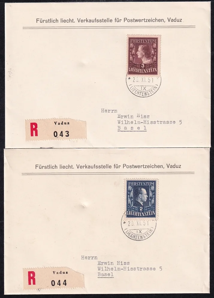 Liechtenstein, Freimarken, FDC, Nr.304A/305B