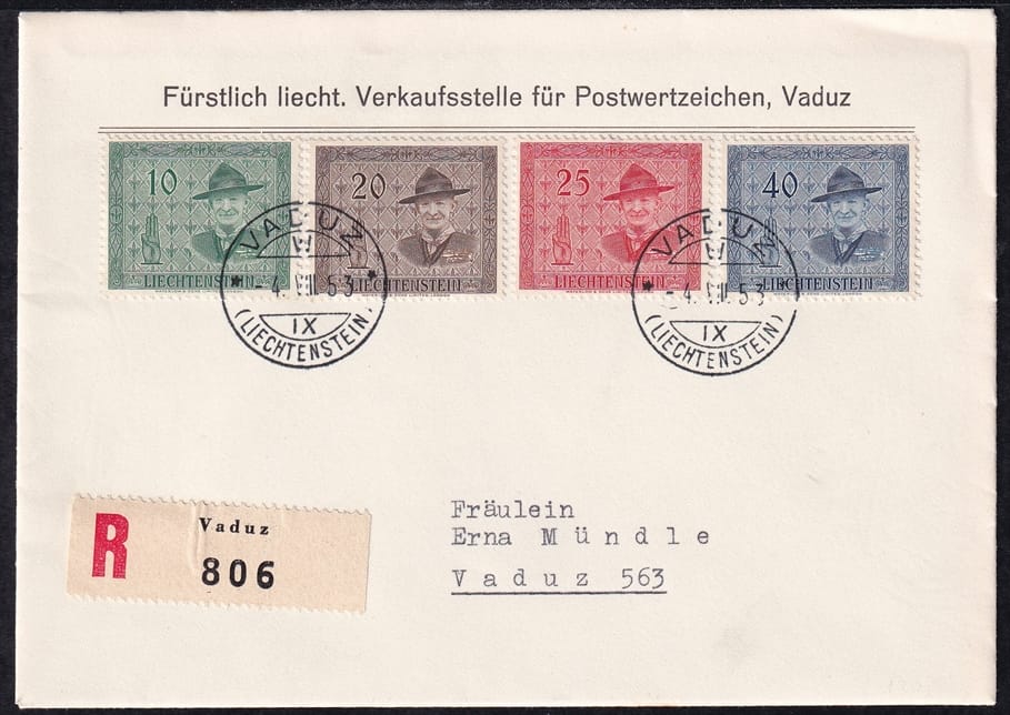 Liechtenstein, Freimarken, FDC, Nr.315-318