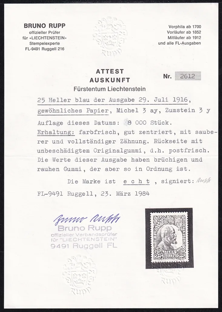 Liechtenstein, Freimarken, Nr. 3ya – Bild 3