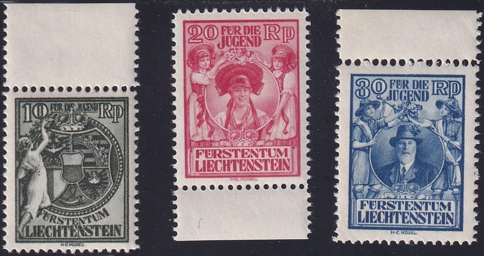 Liechtenstein, Freimarken, Nr.116-118