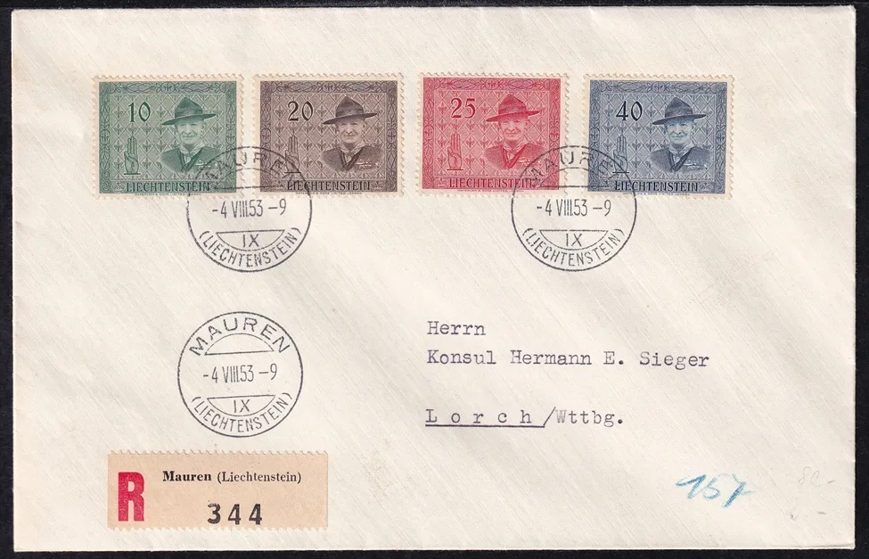 Liechtenstein, Freimarken, Nr.315-318