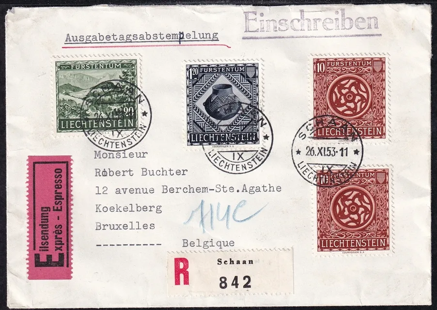 Liechtenstein, Freimarken, Nr.319-321