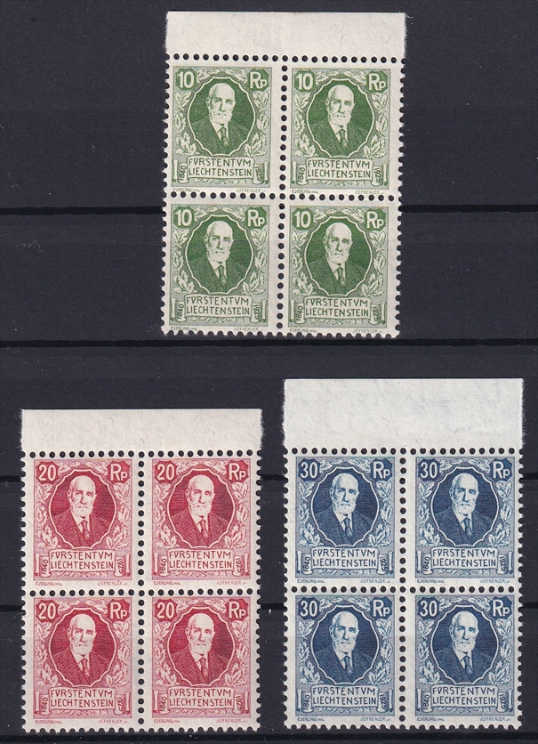 Liechtenstein, Freimarken, Nr.72-74