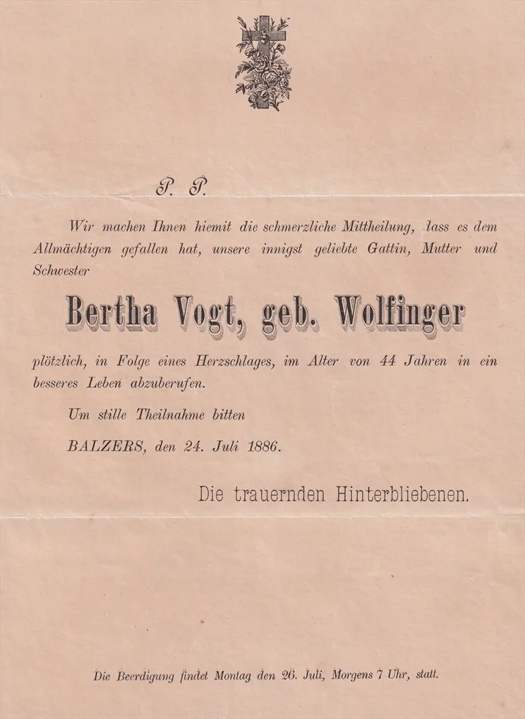 Liechtenstein, Freimarken, Vorläufer, Mi. Nr. 45 auf Trauer-Brief mit Ankunftsstempel – Bild 3