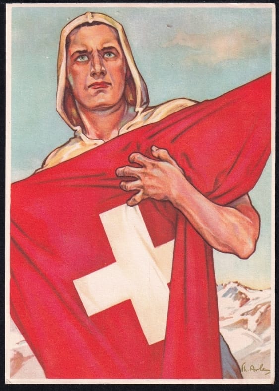 Schweiz Bundesfeierkarten 1941, Eidgenosse, gestempelt 1.8. Sonderstempel Bundesbrief 1291, Brunnen – Bild 2