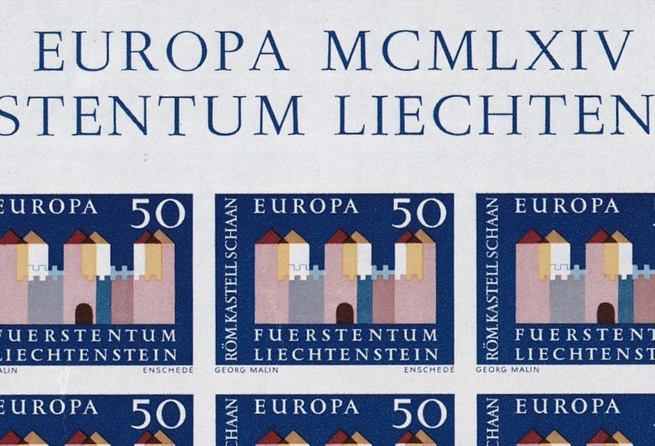 Liechtenstein 1964 Mi. Nr. 444 U "Europa" im kompletten 20er Bogen ungezähnt postfrisch ** – Bild 2