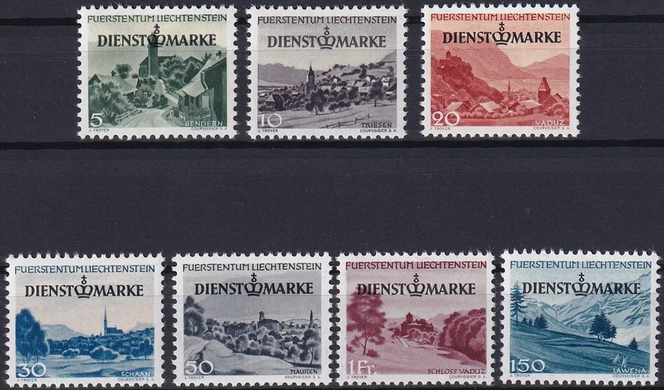 Liechtenstein, Dienstmarken, Nr. D 28-34