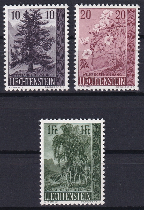 Liechtenstein, Freimarken, Nr.357-359