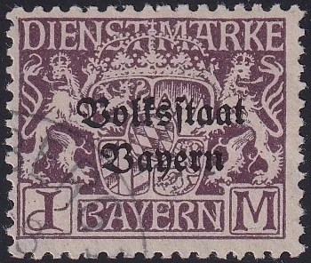 Deutschland, Altdeutschland, Bayern, Dienstmarken, Nr. D 43