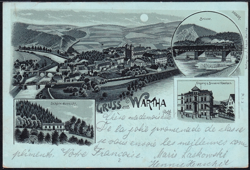 Deutschland, Lithographien, Gruss aus WARTHA