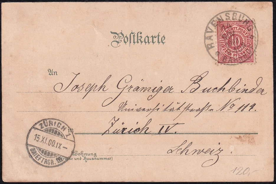 Deutschland, Lithographien, Gruss aus WEINGARTEN – Bild 2