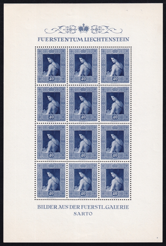 Liechtenstein 1952 Bogensatz Mi. Nr. 306 bis 308 - postfrisch ** – Bild 4