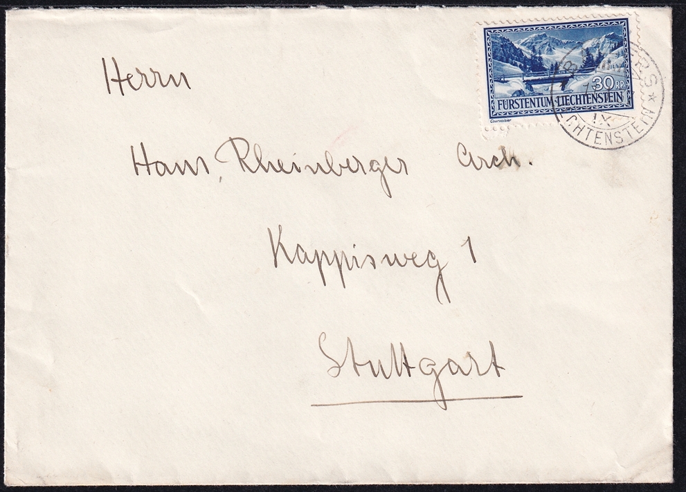 Liechtenstein, Freimarken, Nr.132, auf Brief nach Stuttgart