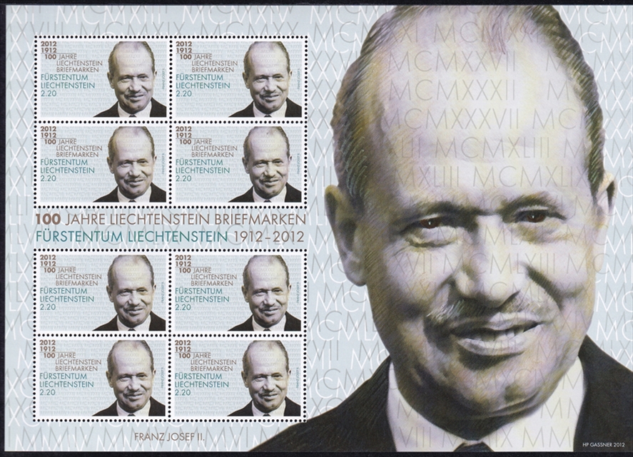 Liechtenstein 2012 Nr. 1620 "Gebirgsmalerei Helmut Ditsch" 8er Bogen CHF2.20er postfrisch ** - frankaturgültig FL