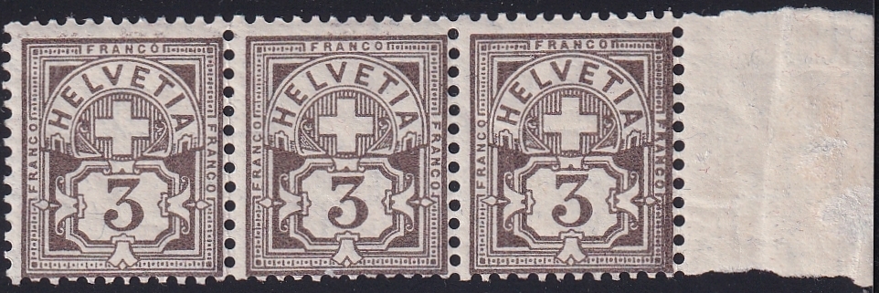 Schweiz, Ziffermuster, Nr.81, 3Rp.bräunlichgrau