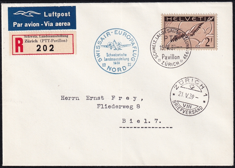 Schweiz, Swissair-Europaflug Nord, Zürich-Zürich, SF39.4k
