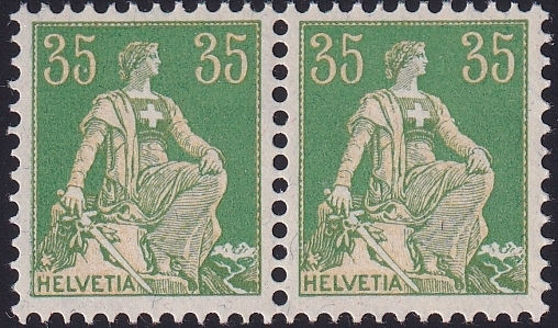 Schweiz, Freimarken, Helvetia mit Schwert, Nr.111, im waagrechten Paar