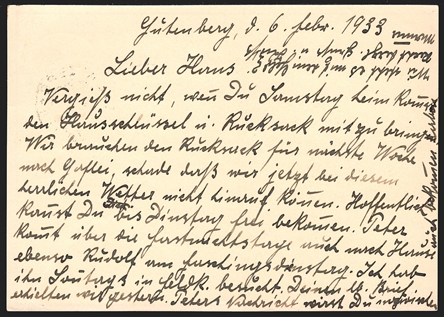 Liechtenstein Ganzsachen 1931 "POSTKARTE" Mi. Nr. P14/02 "Dorf Triesenberg" gestempelt BALZERS – Bild 2