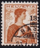 Schweiz, Freimarken, Aufbrauchsausgabe, Nr.133, 13/12Rp. hellbraun, sauber gestempelt BASEL