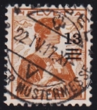 Schweiz, Freimarken, Aufbrauchsausgabe, Nr.133, 13/12Rp. hellbraun, sauber gestempelt BASEL