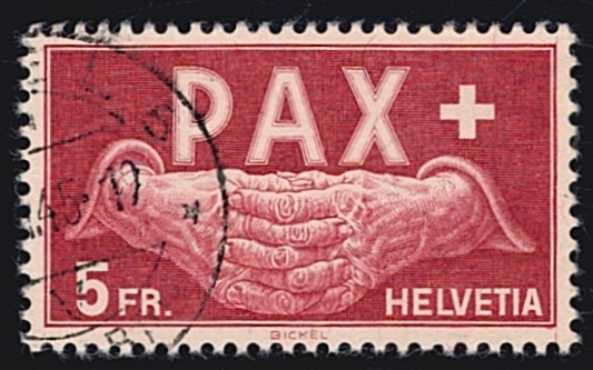Schweiz, Freimarken, PAX, Nr.273, 5Fr., leicht gestempelt