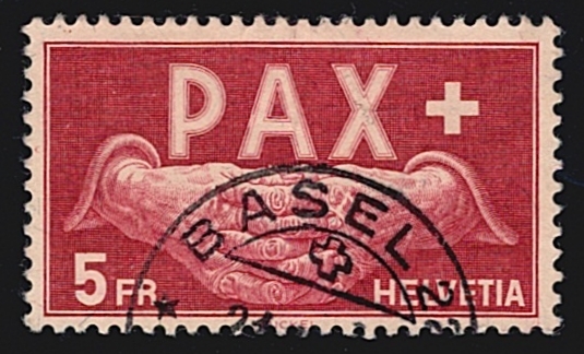 Schweiz, Freimarken, PAX, Nr.273, 5Fr., sauber gestempelt BASEL