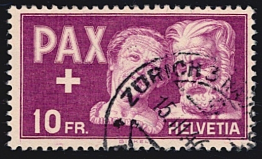 Schweiz, Freimarken, PAX, Nr.274, 10Fr., sauber gestempelt ZÜRICH