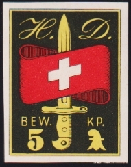 Schweiz, Soldatenmarken, HD-Bewachungsdienst, H.D.Bew.Kp.5, ungezähnt, Nr.12
