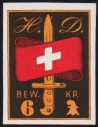 Schweiz, Soldatenmarken, HD-Bewachungsdienst, H.D.Bew.Kp.6, ungezähnt, Nr.13