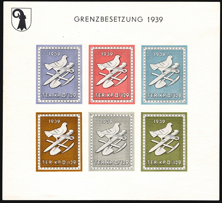 Schweiz, Soldatenmarken, Territorial-Truppen, Ter.Kp.II/129, Nr.206d, Block, ungezähnt