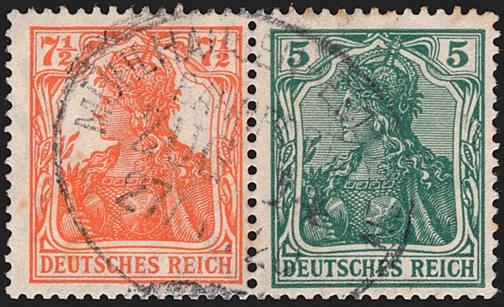 Deutschland, Deutsches Reich, Markenhefte, Nr.W 6ab, sauber gestempelt MÜHLHAUSEN