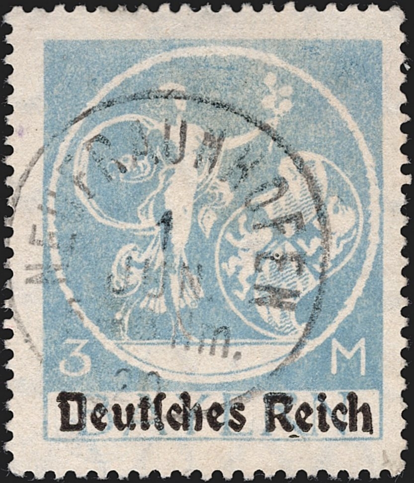 Deutschland, Deutsches Reich, Nr.134 II, 3M., "R nicht eingekerbt", sauber gestempelt NEUFRAUNHOFEN