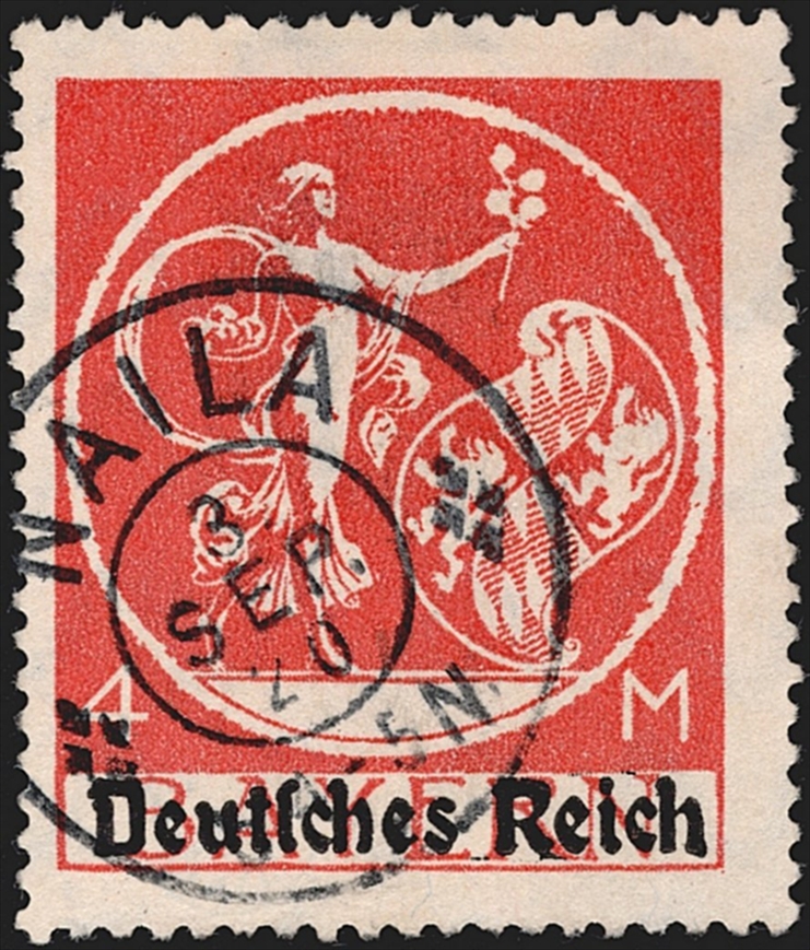 Deutschland, Deutsches Reich, Nr.135 II, 4M., "R nicht eingekerbt", sauber gestempelt NAILA, signiert