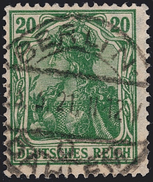 Deutschland, Deutsches Reich, Nr.143c, 20Pfg., schwärzlichgraugrün, Vollstempel BERLIN, signiert