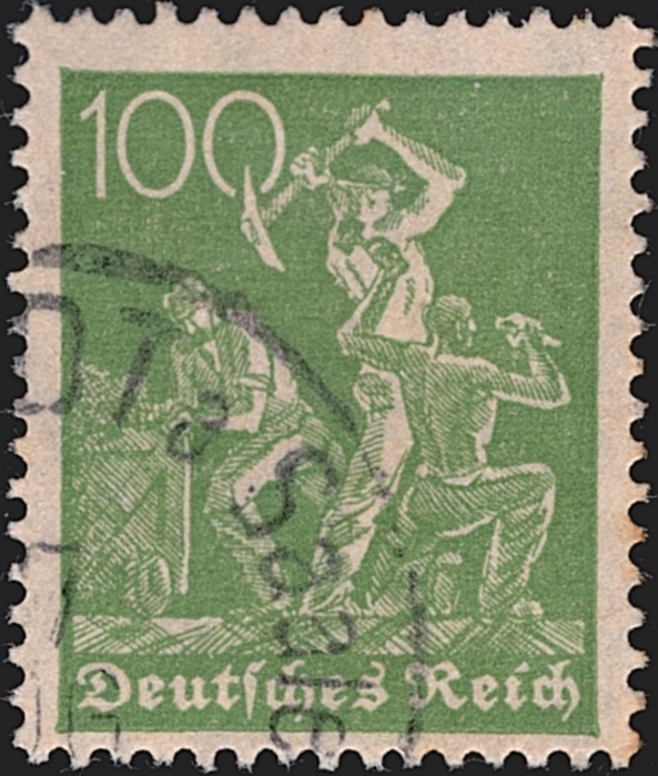 Deutschland, Deutsches Reich, Nr.187c, 100Pfg.blassgrün, sauber gestempelt, signiert