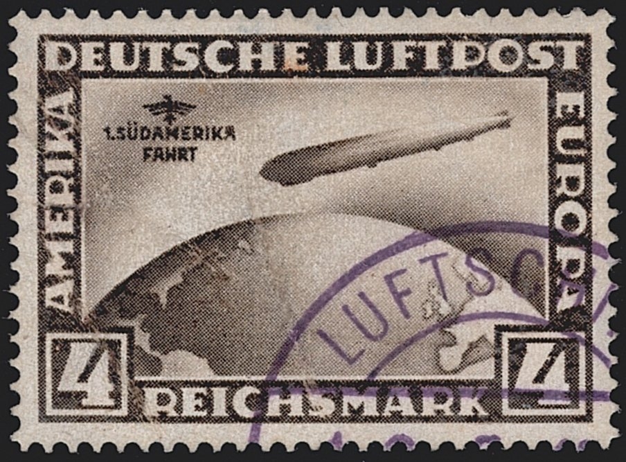 Deutschland, Deutsches Reich, Nr.439x, Flugpostmarken, 1.Südamerikafahrt, sauber gestempelt