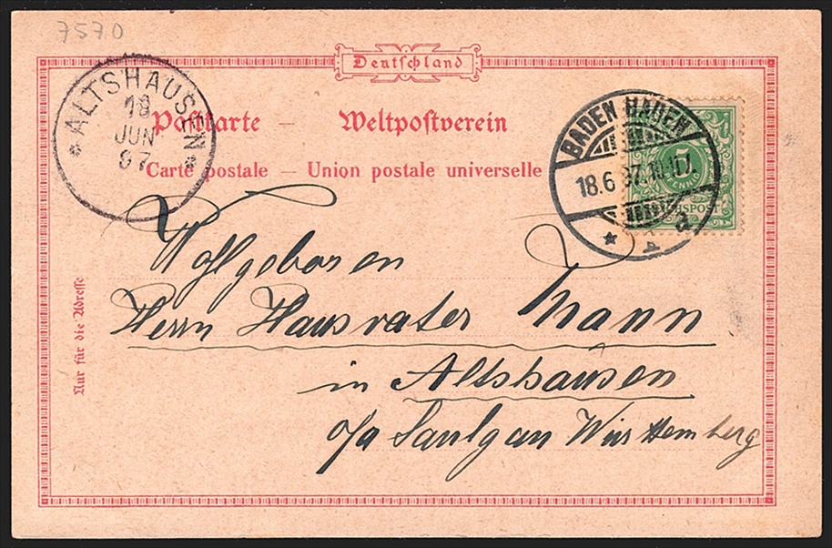 Deutschland, Lithographien, Gruss aus BADEN-BADEN, 3 Bilder, 1897 – Bild 2