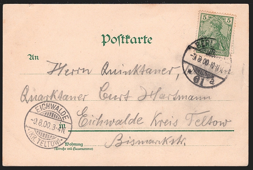 Deutschland, Lithographien, Gruss aus BERGEDORF, 4 Bilder, 1900 – Bild 2