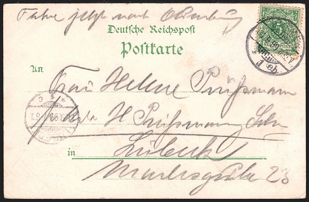 Deutschland, Lithographien, Gruss aus BREMEN TIVOLI THEATER, 3 Bilder, 1899 – Bild 2