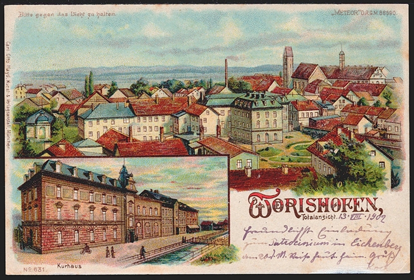Deutschland, Lithographien, Gruss aus WÖRISHOFEN, 2 Bilder, 1902