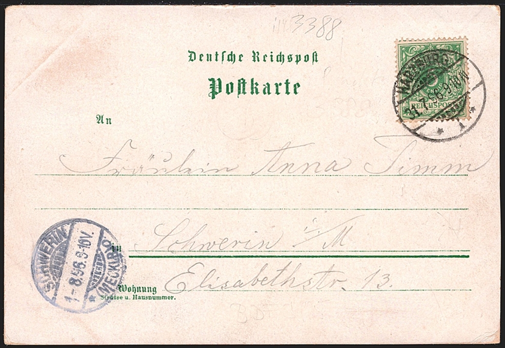Deutschland, Lithographien, Gruss vom BURGBERGE b/HARZBURG, 1896 – Bild 2