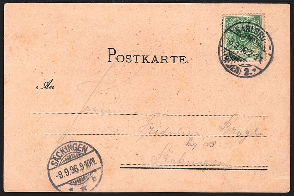 Deutschland, Lithographien, Gruss von der70 jähr.Geburtstag-Feier des Grossherzog Friedrich von Baden, 5 Bilder, 1906 – Bild 2