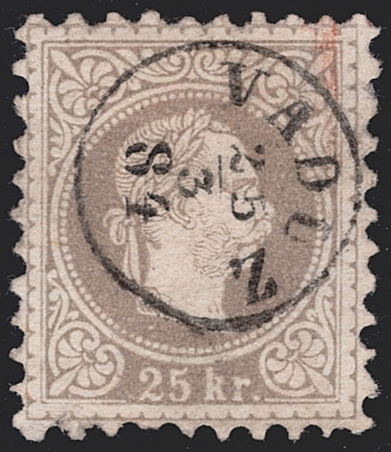 Liechtenstein Vorläufer 1867 Mi. Nr. 40 gestempelt Vollstempel Fingerhut VADUZ