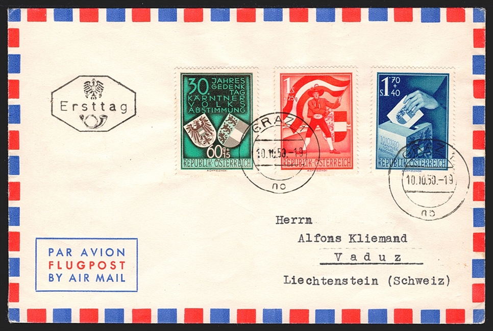 Österreich, 1950, Kärntner Volksabstimmung, Nr.964-966, komplette Serie, GRAZ