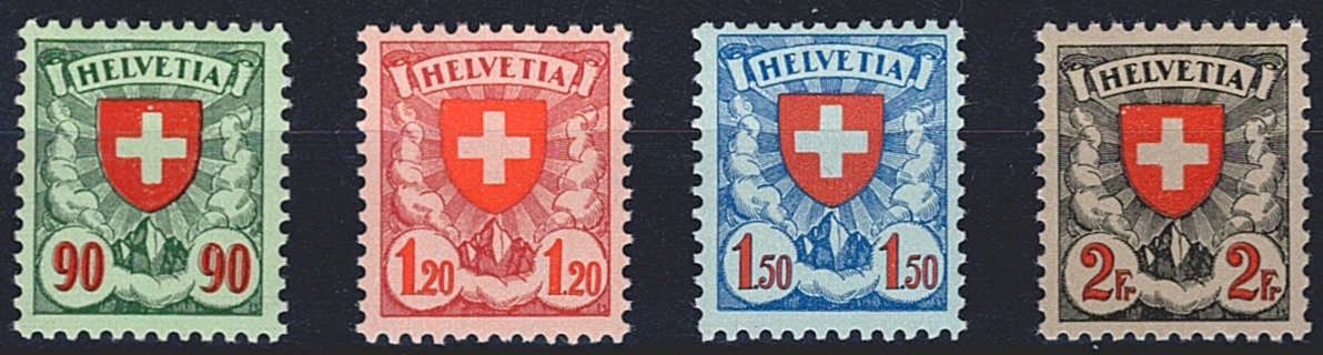 Schweiz 1933/34 Serie SBK Nr. 163z bis 166z postfrisch ** mit Attest