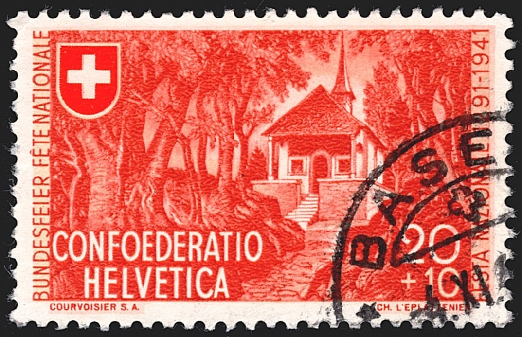 Schweiz, Pro Patria, Hohle Gasse, Nr.14c, bräunlichzinnober, sauber gestempelt