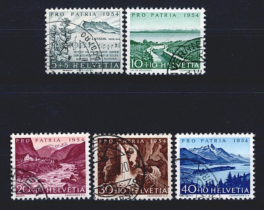 Schweiz, Pro Patria, Landschaften, Nr.66-70, komplette Serie, sauber gestempelt