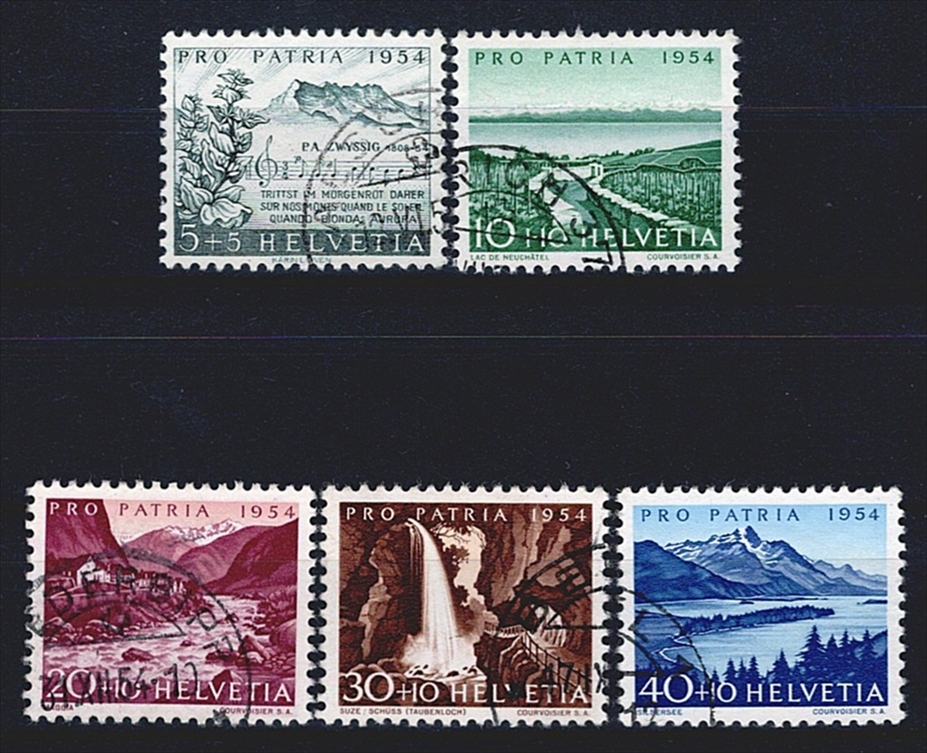 Schweiz, Pro Patria, Landschaften, Nr.66-70, komplette Serie, sauber gestempelt