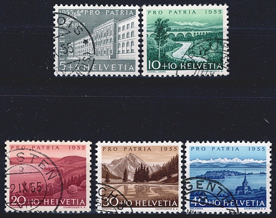 Schweiz, Pro Patria, Landschaften, Nr.71-75, komplette Serie, sauber gestempelt